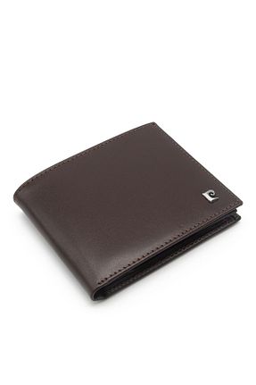 کیف پول قهوه ای مردانه چرم خالص Pierre Cardin - کد 859622511