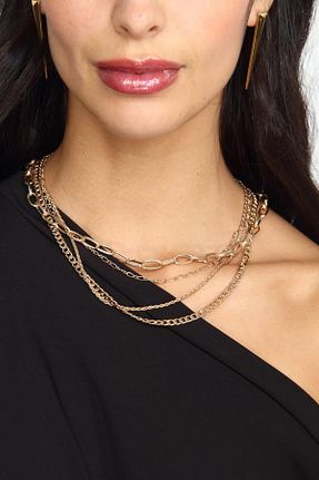 گردنبند جواهر طلائی زنانه فلزی New Obsessions - کد 660472209