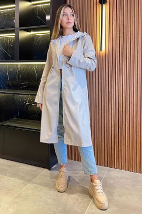 ترنچکت طوسی زنانه پنبه پلی استر GÜLSELİ - کد 859663557