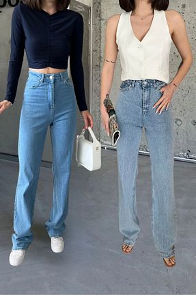 شلوار جین متالیک زنانه پاچه پهن XRAY JEANS - کد 859655621