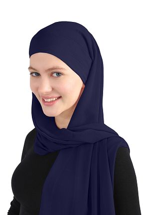 روسری سرمه ای شیفون Ecardin - کد 859774629