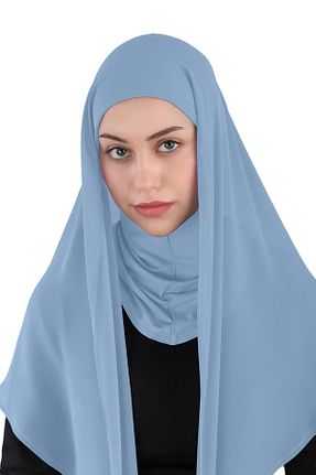 روسری آبی شیفون Ecardin - کد 859724896