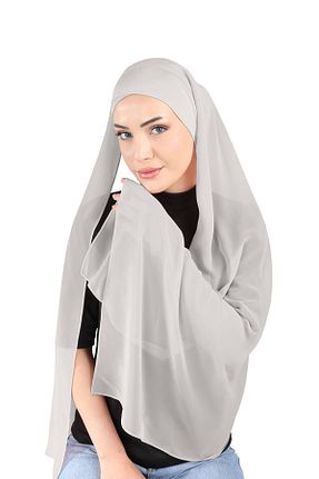روسری طوسی شیفون Ecardin - کد 859774559