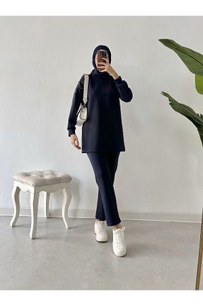 ست بالاتنه و پائین تنه حجاب سرمه ای زنانه Relaxed Tesettür Diyarı - کد 859724306