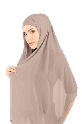 روسری قهوه ای شیفون Ecardin - کد 859725324