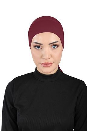 کلاه شنای حجاب زرشکی زنانه Ecardin - کد 859750081