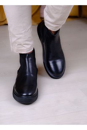 بوت / نیم بوت مشکی مردانه چرم خالص Leathermens - کد 859773460