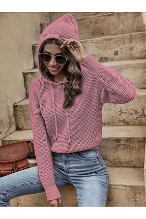 پلیور صورتی زنانه ساده OMKA BUTİK - کد 773565094