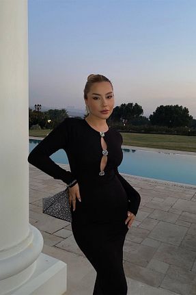 شلوار مشکی زنانه بافتنی Eyyo - کد 466335443