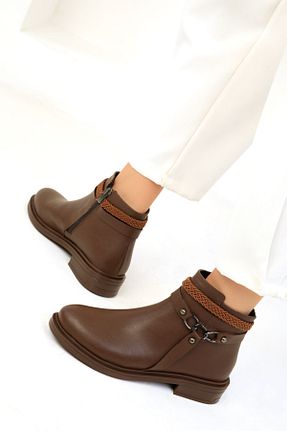 بوت / نیم بوت قهوه ای زنانه چرم مصنوعی SOHO - کد 856826321