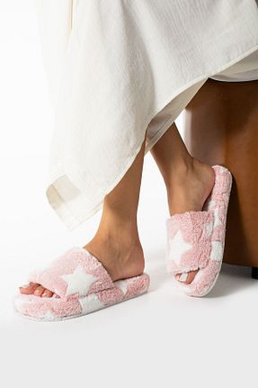 دمپائی خانگی صورتی زنانه مخملی star shoes - کد 859472162