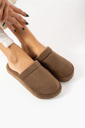 دمپائی خانگی قهوه ای زنانه پارچه ای star shoes - کد 859472072