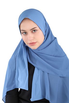 روسری آبی شیفون Ecardin - کد 859774418