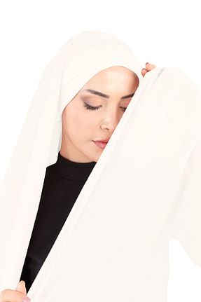 روسری بژ شیفون Ecardin - کد 859773764