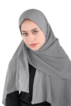 روسری طوسی شیفون Ecardin - کد 859774510