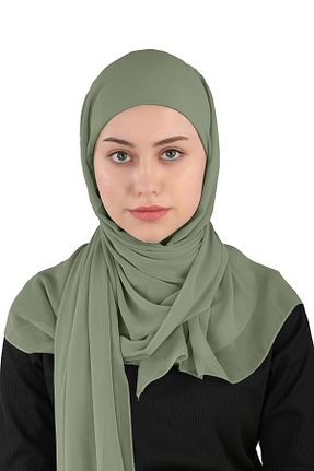 روسری خاکی شیفون Ecardin - کد 859719835