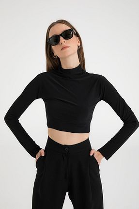بلوز مشکی زنانه ساده SHEISMONO - کد 238258696