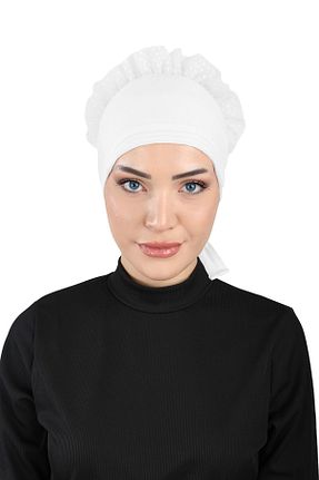 کلاه شنای حجاب سفید زنانه Ecardin - کد 859775694