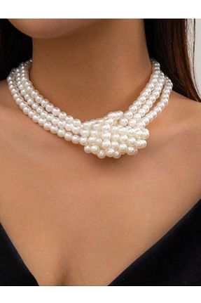 گردنبند جواهر سفید زنانه مروارید SHİNELİZE - کد 859800975