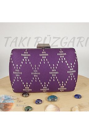کیف مجلسی بنفش زنانه پارچه ای TAKI RÜZGARI - کد 859818854