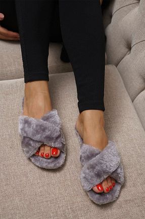 دمپائی خانگی طوسی زنانه پارچه ای Glenz - کد 35134161
