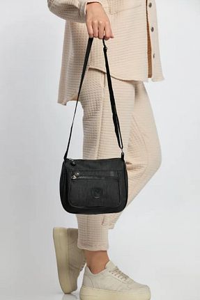 کیف پستچی مشکی زنانه چرم مصنوعی madamlina - کد 854106876
