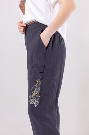 شلوار سایز بزرگ طوسی زنانه بافتنی KASHA - کد 859635374