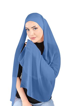 روسری آبی شیفون Ecardin - کد 859774762