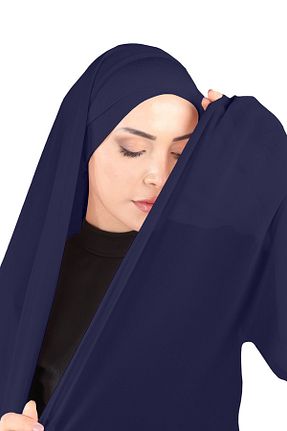 روسری سرمه ای شیفون Ecardin - کد 859774543