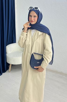 ترنچکت بژ زنانه پنبه پلی استر lurex moda - کد 859780357