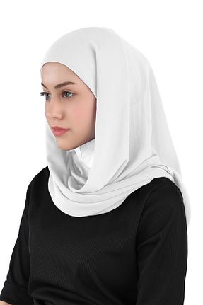 روسری سفید شیفون Ecardin - کد 859724682