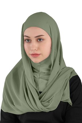 روسری خاکی شیفون Ecardin - کد 859719835