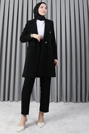 ست بالاتنه و پائین تنه حجاب مشکی زنانه Asimetrik Giza Giyim - کد 107548601
