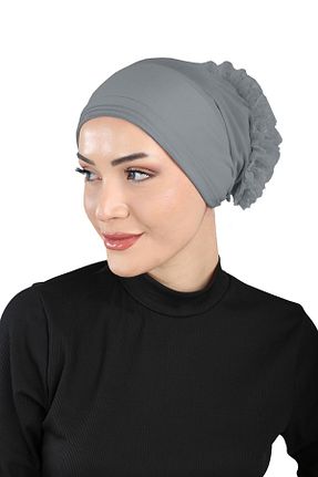 کلاه شنای حجاب طوسی زنانه Ecardin - کد 859748146