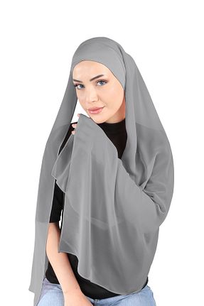 روسری طوسی شیفون Ecardin - کد 859774460