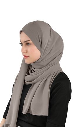روسری طوسی شیفون Ecardin - کد 859724386