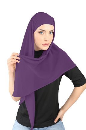 روسری بنفش شیفون Ecardin - کد 859727514