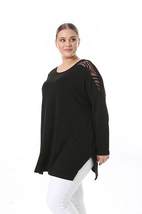 تونیک سایز بزرگ مشکی زنانه بافت XL Modam - کد 859748194