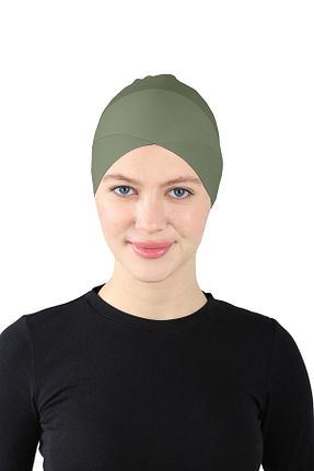 کلاه شنای حجاب خاکی زنانه Ecardin - کد 859750027
