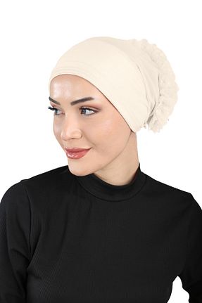 کلاه شنای حجاب بژ زنانه Ecardin - کد 859748034