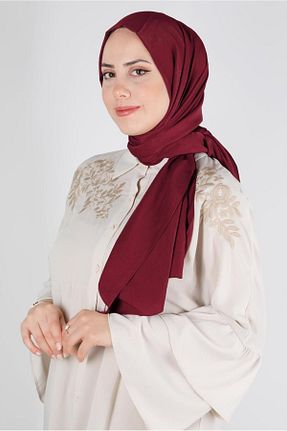 شال زرشکی زنانه پلی استر Alvina - کد 798335251