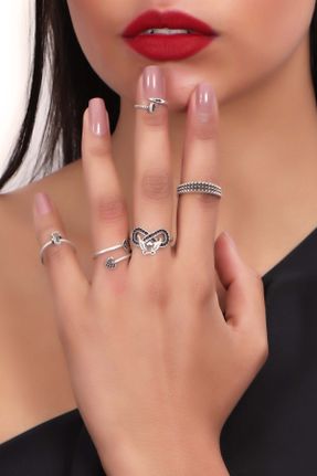 انگشتر جواهر زنانه روکش نقره کد 44463190