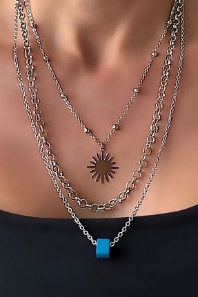 گردنبند جواهر زنانه منجق Wish Silver Aksesuar - کد 131752714