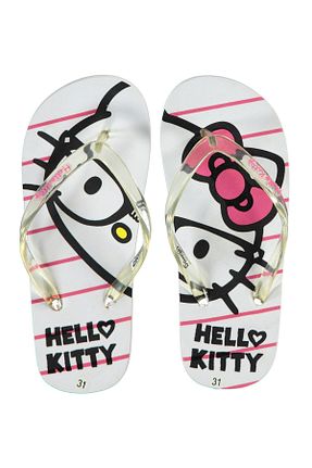 دمپائی سفید بچه گانه پاشنه تخت Hello Kitty - کد 7867777