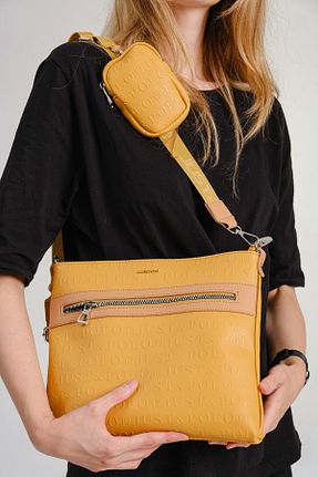 کیف دوشی زرد زنانه چرم مصنوعی Just Polo - کد 132245927