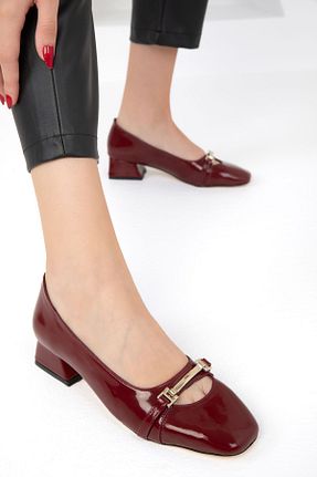 کفش پاشنه بلند کلاسیک زرشکی زنانه چرم مصنوعی SOHO - کد 857867168