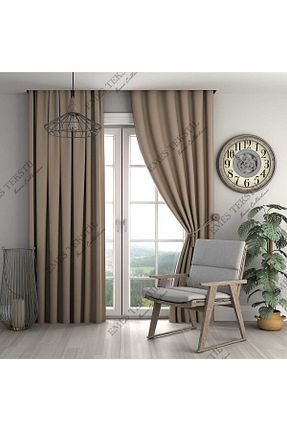 پرده زمینه بژ پلی استر Taç - کد 860035758