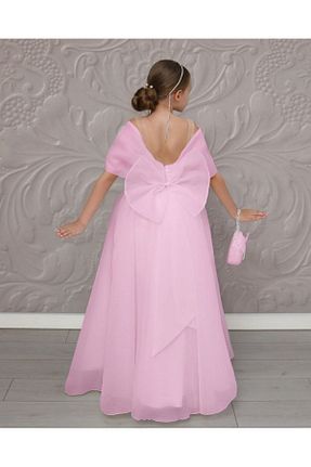 لباس مجلسی و فارغ التحصیلی صورتی بچه گانه توری By Feyza Kids Collection - کد 859267588