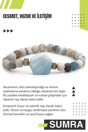 دستبند جواهر آبی زنانه سنگ طبیعی SUMRA - کد 853087476