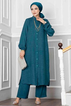 ست بالاتنه و پائین تنه حجاب آبی زنانه رگولار EBRUTESETTÜR - کد 859971506